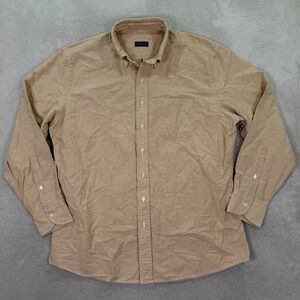 Proper Cloth Mens XL Button Down Shirt Gold Washed Lightweight Oxford Cotton EUC